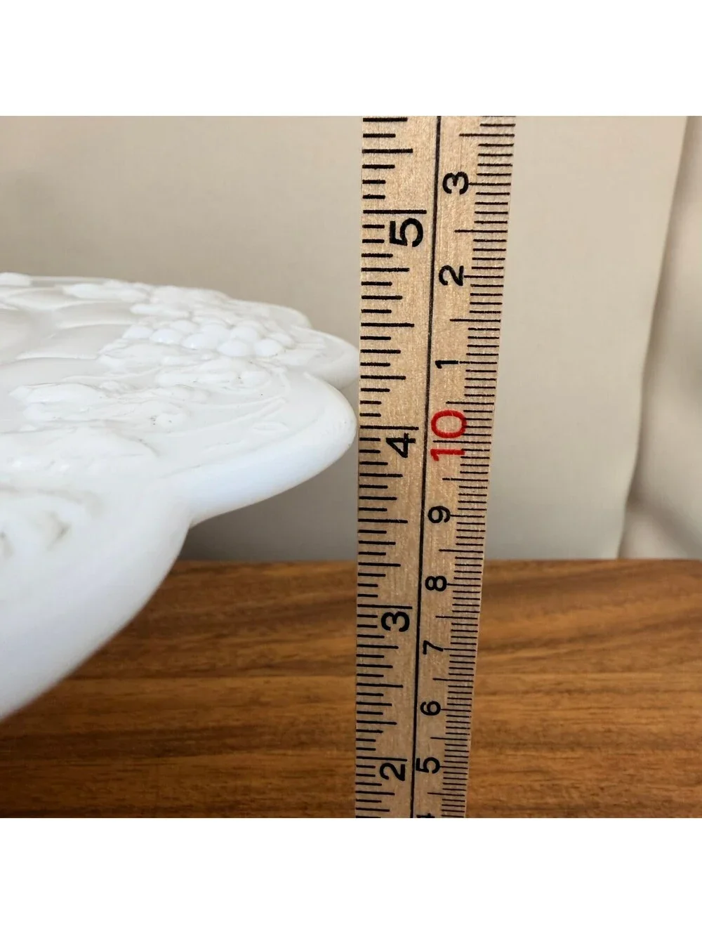 Vintage Westmoreland White Milk Glass Pedestal Cake Stand Paneled Grape & Leaf